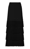 Johanna Ortiz Light That Moves Layered Maxi Skirt In Black