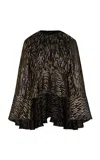 Johanna Ortiz Light Whisper Sequined Silk Cape In Black