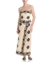 Johanna Ortiz Linen Ancient Maxi Dress In Ecru/black