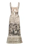 Johanna Ortiz Linen-blend Invictus Ankle Dress In Multi