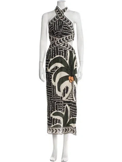 Pre-owned Johanna Ortiz Linen Long Dress In Multi