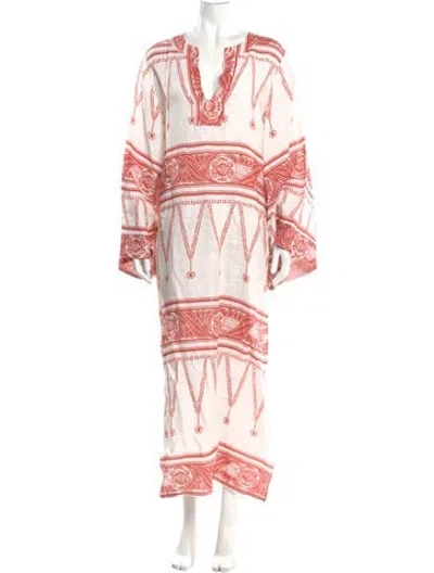 Pre-owned Johanna Ortiz Linen Long Dress In Neutral