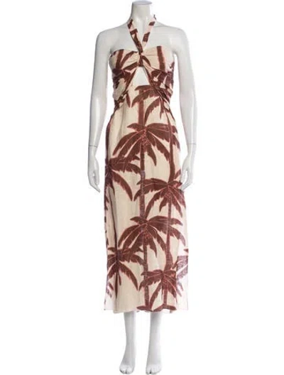 Pre-owned Johanna Ortiz Linen Long Dress In Yellow
