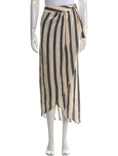 Pre-owned Johanna Ortiz Linen Long Skirt In Neutral