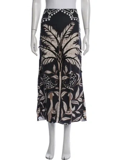 Pre-owned Johanna Ortiz Linen Long Skirt In Neutrals