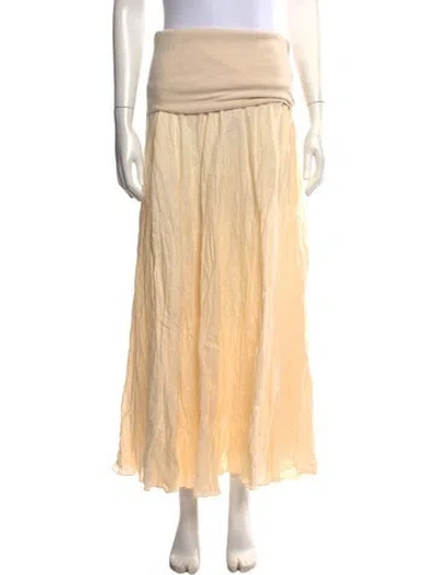 Pre-owned Johanna Ortiz Linen Long Skirt In Neutrals