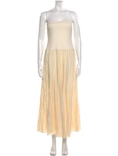 Pre-owned Johanna Ortiz Linen Midi Length Dress In Neutral