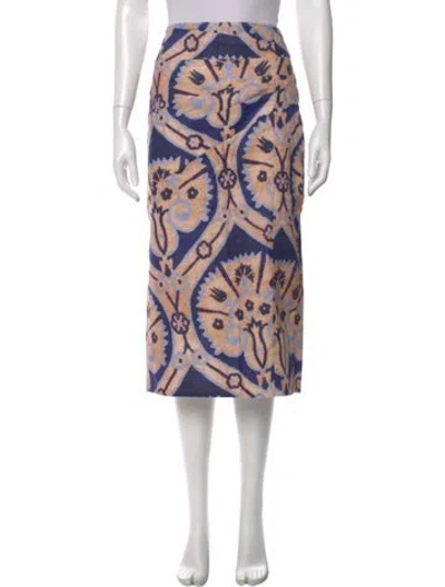 Pre-owned Johanna Ortiz Linen Midi Length Skirt