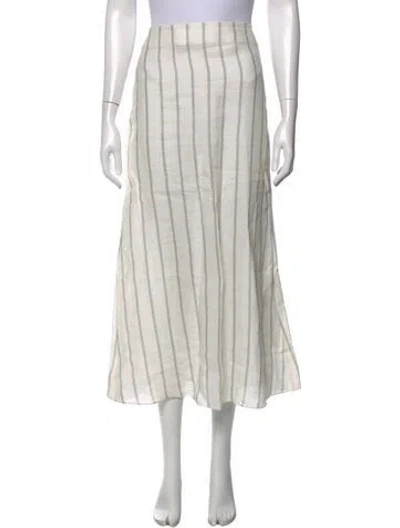 Pre-owned Johanna Ortiz Linen Midi Length Skirt In Green
