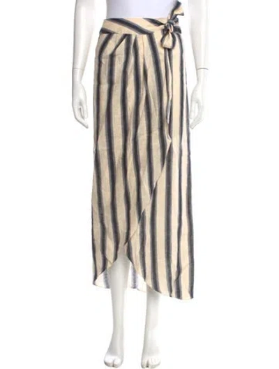 Pre-owned Johanna Ortiz Linen Midi Length Skirt In Neutral