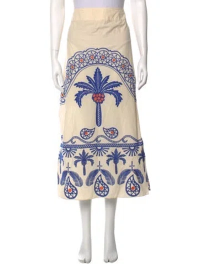 Pre-owned Johanna Ortiz Linen Midi Length Skirt In Neutral