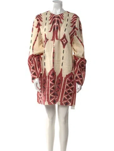 Pre-owned Johanna Ortiz Linen Mini Dress In Multi