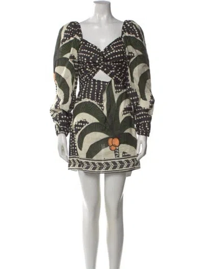 Pre-owned Johanna Ortiz Linen Mini Dress In Neutral