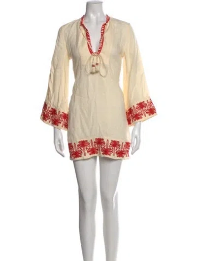 Pre-owned Johanna Ortiz Linen Mini Dress In Neutral