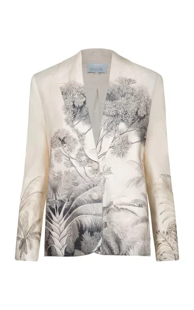 Johanna Ortiz Linen Rock The Plan Jacket In Multi