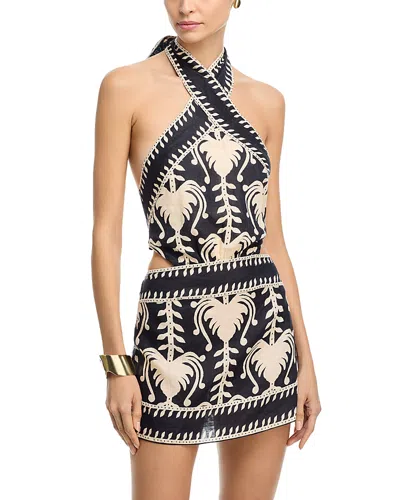 Johanna Ortiz Linen Strength Mini Dress In Multi