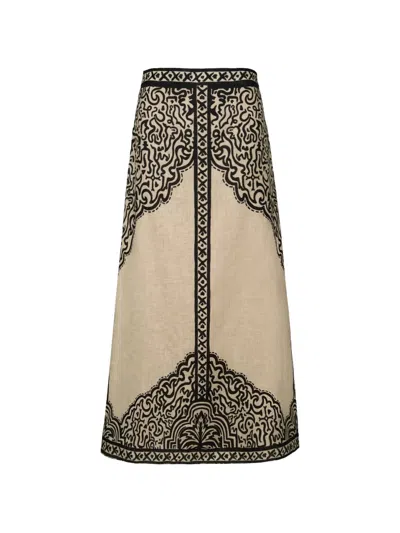 Johanna Ortiz Loose Horizon Maxi Skirt In Black