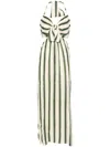 Johanna Ortiz Los Siete Mares Cutout Linen Midi Dress In Neutrals