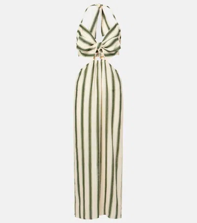 JOHANNA ORTIZ LOS SIETE MARES STRIPED CUTOUT MIDI DRESS