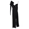 Johanna Ortiz Love Spell One-shoulder Jumpsuit In Black Silk Crepe In Black