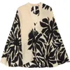 Johanna Ortiz Loveland Silk Crêpe De Chine Top In Clavel Ecru/black