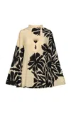 Johanna Ortiz Loveland Silk Tunic Top In Black,white