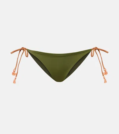 Johanna Ortiz Womens Mistyc Green Sagrado Side-tie Bikini Bottoms