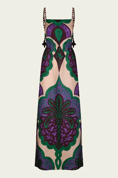 Johanna Ortiz Lucky Charm Maxi Dress In Emerald Purple