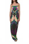 Johanna Ortiz Lucky Charm Maxi Dress In Emerald Purple In Multi