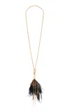 Johanna Ortiz Luminous Talisman Dance Feather Necklace In Black