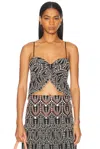 Johanna Ortiz Lunch Date Embroidered Cotton-blend Crop Top In Black & Ecru