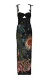 Johanna Ortiz Luxe Bloom Silk Maxi Dress In Black