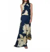 Johanna Ortiz Magia Flamenca Maxi Skirt In Navy/ecru/green In Blue