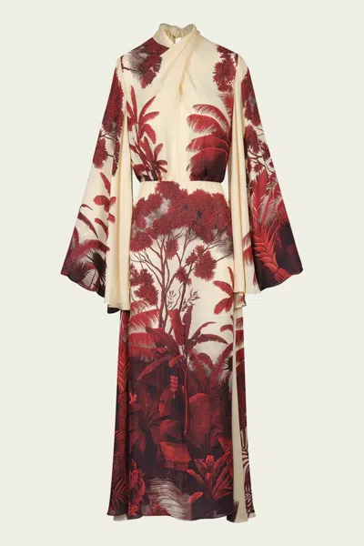 Johanna Ortiz Maiden Voyage Dress In Ecru Red In Neutral