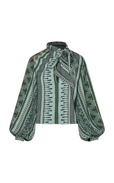 Johanna Ortiz Maps Of The South Printed Silk Blouse In Multi