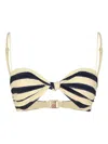 Johanna Ortiz Bandana Marina Striped Bikini Top In Neutrals