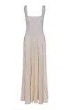 Johanna Ortiz Mariner Linen-cotton Maxi Dress In Off-white