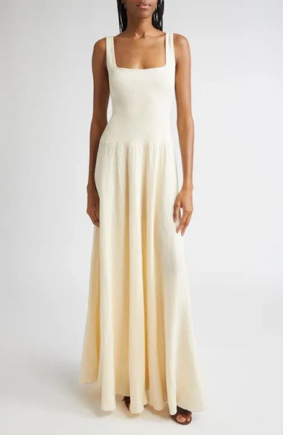 Johanna Ortiz Ecru Mariner Square Neck Maxi Dress In Neutral