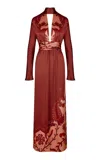 Johanna Ortiz Marsala Artistic Lifestyle Silk Maxi Dress In Multi