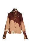 Johanna Ortiz Marsala High Tides Silk Shirt In Multi