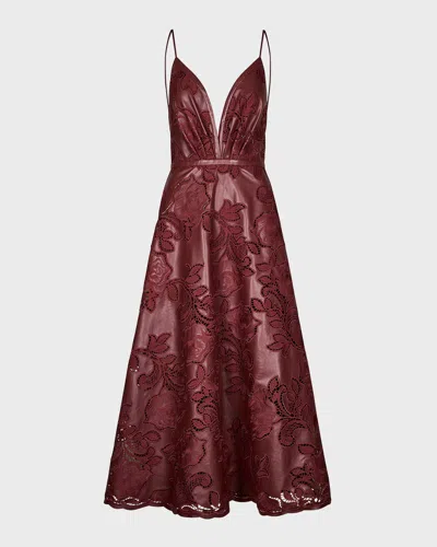 JOHANNA ORTIZ MELANCHOLIC BLISS FAUX-LEATHER BACKLESS ANKLE DRESS