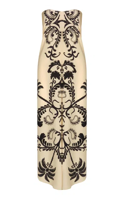 Johanna Ortiz Melodia Strapless Silk Top In Print