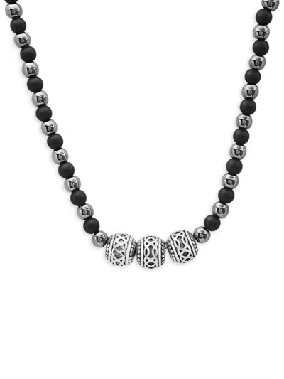 Johanna Ortiz Men's Stainless Steel & Hematite Beaded Necklace In Black