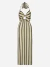 Johanna Ortiz Los Siete Mares Cutout Linen Midi Dress In Beige