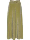 Johanna Ortiz Rainstorm Glittered Maxi Skirt In Green