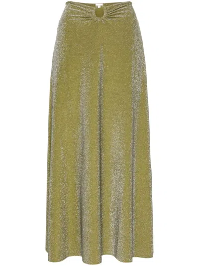 JOHANNA ORTIZ GREEN RAINSTORM MAXI SKIRT