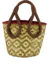 Johanna Ortiz Mini Understanding Of The Cosmos Woven Bucket Bag In Green