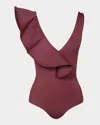 Johanna Ortiz Mocca Boleros One-piece Swimsuit In Burgundy
