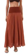 Johanna Ortiz Mocca Light And Sound Ankle Skirt Paprika In Brown