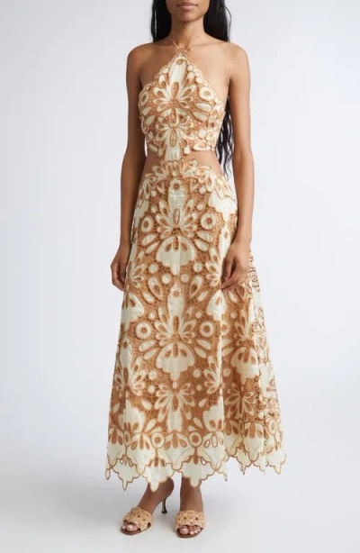 Johanna Ortiz Morning Groove Cutout Guipure Lace Maxi Dress In Multi